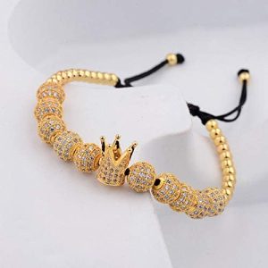 LOLOMATO Zircon Bracelets Charm Men 8 Ball Cubic M