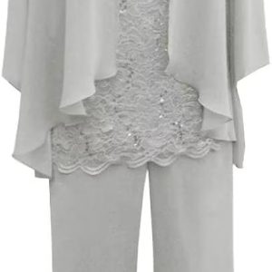 3 Pieces Mother of The Bride Dresses Pant Suits wi