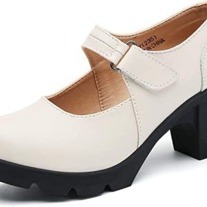 kkdom Women's T-Strap Mary Jane Pumps Oxfords Mid