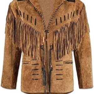 100 Real Suede Western Style Leather Jacket for S