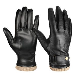 OZERO Mens Winter Gloves Nappa Leather Warm Cashme