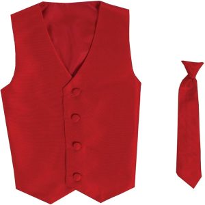 Vest and Clip On Necktie Set-Multiple Colors-Baby