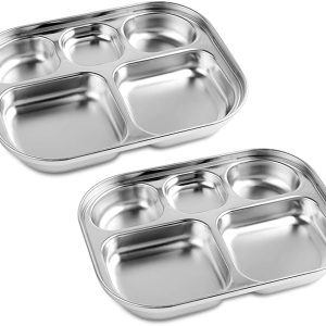Stainless Steel Divided Plates Tray, 5 Section, Ki