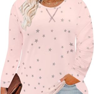 TIYOMI Plus Size Shirts Women Long Sleeve V Neck B