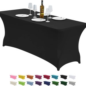 CWK 8FT Stretch Spandex Table Cover for Rectangula