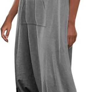 Women's Jumpsuits Casual Solid Color Loose Retro P