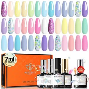 Modelones Gel Nail Polish Kit 24Pcs, Pastel Summer