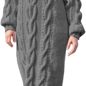 AOMEI Women's Turtleneck Long Sleeve Knitted Sweat