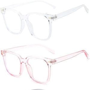 ENSARJOE 4 Pack Blue Light Blocking Glasses Square