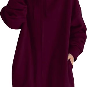 CWCWFHZH Plus Size Hoodie Jacket for Women Solid C