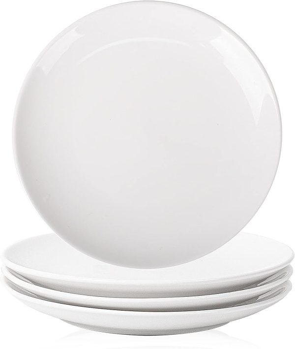 DELLING 7 inch Appetizer Plates Set, White Porcela