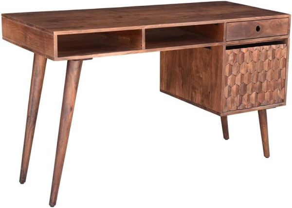 Mod-Arte Modern Wood Honeycomb Office Desk with St