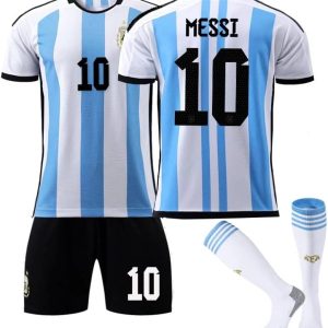 Soccer Jersey Set M-e-s-s-i Argentina Three Stars