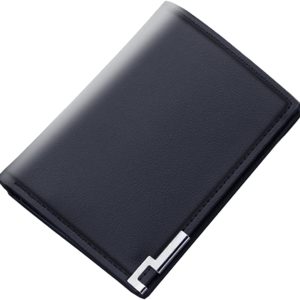 KANC Men's Wallet Fashion ID Short Wallet Solid Co