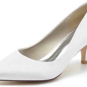 ARPINO Women Mid Kitten Heels Bridal Shoes Closed