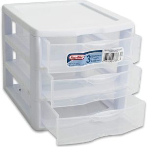Sterilite Organizer Mini 3 Drawer Wht Sm (Pack of