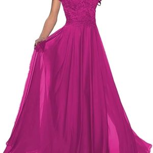 Cap Sleeves Lace Appliques Mother of The Bride Dre