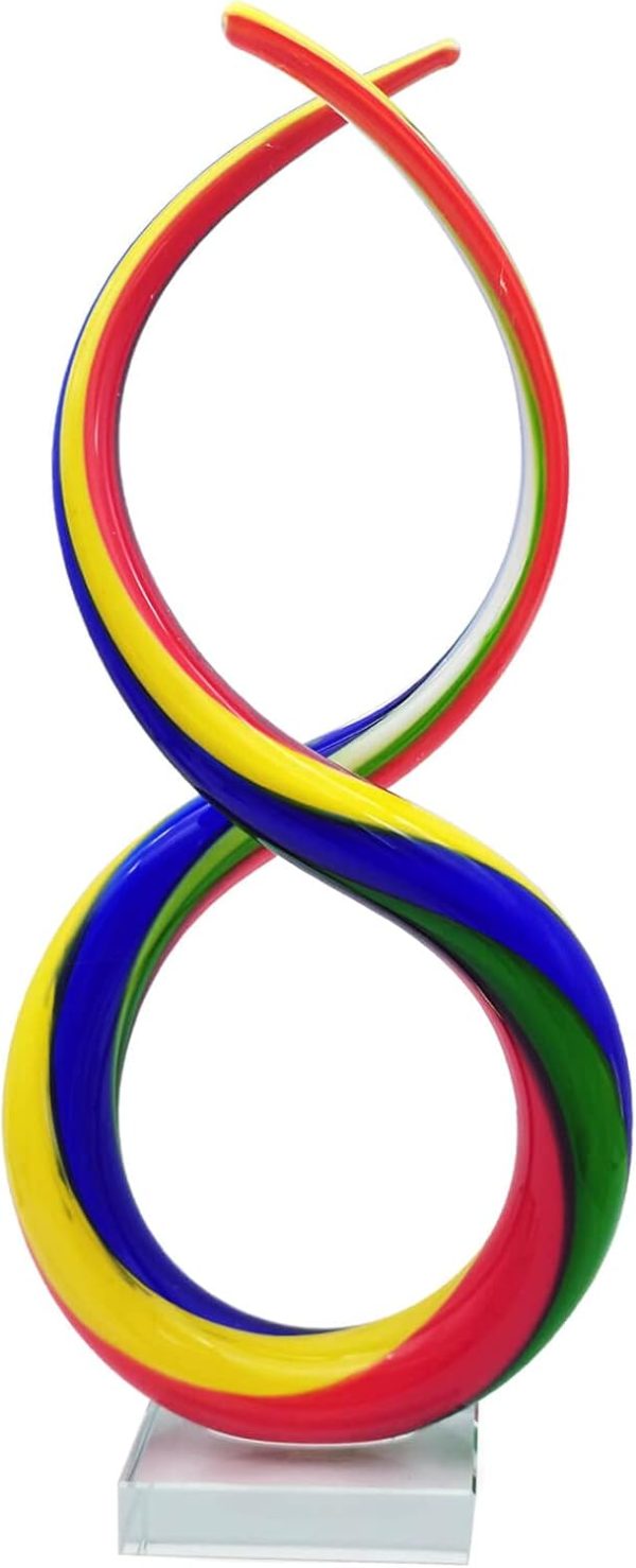 HOWFIELD Multicolor Abstract Ribbon Glass Sculptur