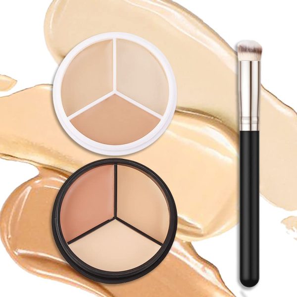 Waterproof 2pcs Tri-color Face Concealer Highlight
