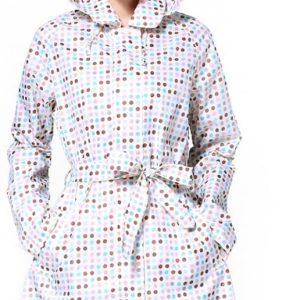 GENIGW Dot Rain Cover Long Raincoat Women's Belt L