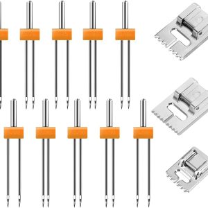 AIEX 10 pcs Twin Needles for Sewing Machine with 3