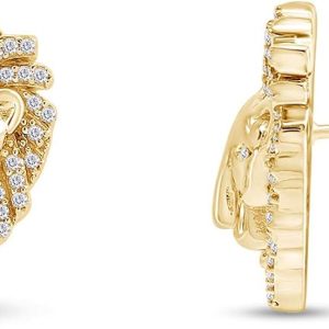 14K Gold Over Sterling Silver White Cubic Zirconia