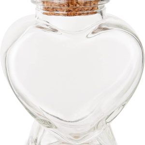 Wondeken1PCS Emptyi Mini Glass Heart-Shaped Bottle