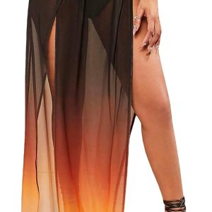Verdusa Women's Elastic Waist High Split Wrap Flow
