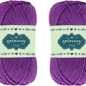 2 Skeins Soft Crochet Yarn, 100g 280 Yards Assorte