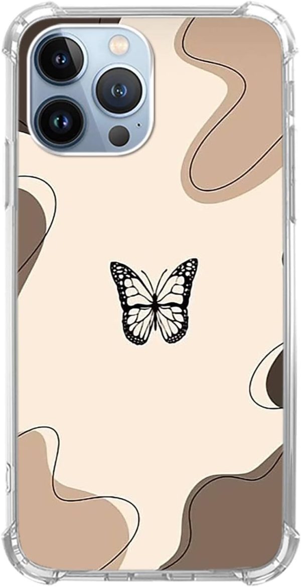 Wizeyake Cute Brown Butterfly Minimalist Phone Cas