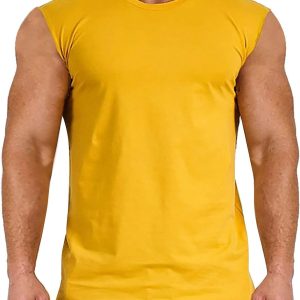 Ymosrh Men's Sleeveless Shirts Gym Tank Top Solid