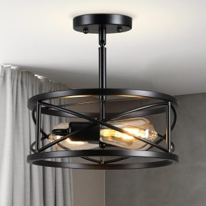Karjearl Farmhouse Semi Flush Mount Ceiling Light,