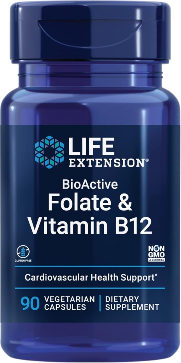 Life Extension BioActive Folate Vitamin B12 Fo