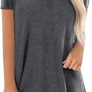 Womens Shirts Casual Trendy V Neck Tees Short Slee
