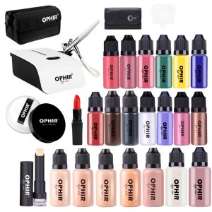 OPHIR 0.3mm Complete Airbrush Makeup System Kit wi