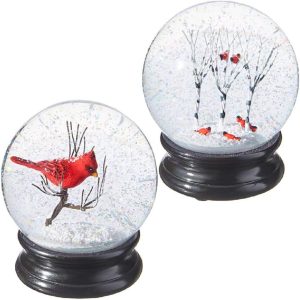 Raz Imports Mister Snowman 4.75" Cardinal Water Gl
