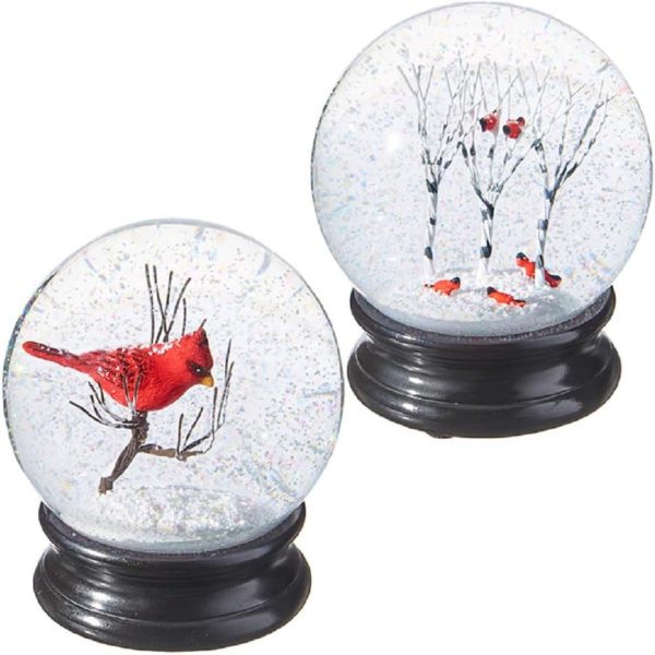 Raz Imports Mister Snowman 4.75" Cardinal Water Gl
