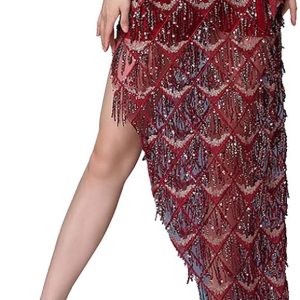 MUNAFIE Hip Scarf for Belly Dance Folk Dance Hallo