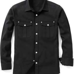 Alimens Gentle Mens Snap Buttons Flannel Shirts