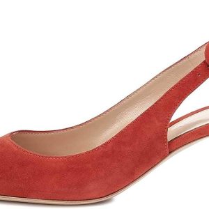 FSJ Women Classic Slingback Pumps Low Kitten Mid H