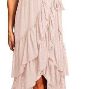 BTFBM Women Casual V Neck Dresses Boho Short Sleev