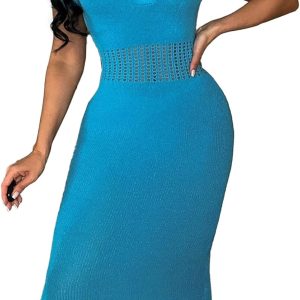 Qikaka Women's Short Sleeve Lapel V Neck Knitted S