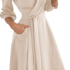 Women's Casual Dresses Seven-Part Sleeve Long Dres