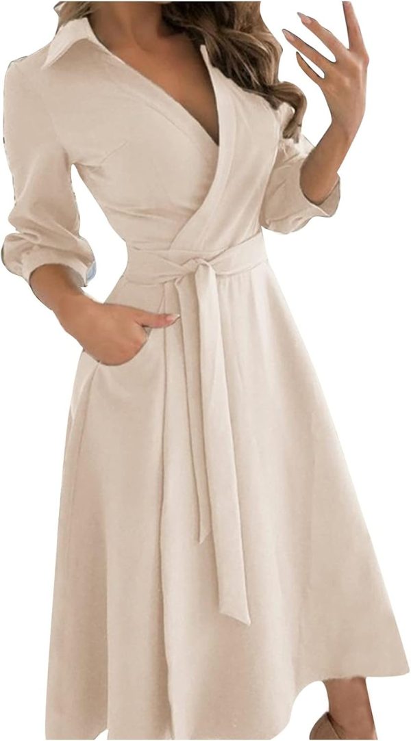 Women's Casual Dresses Seven-Part Sleeve Long Dres