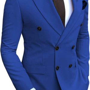 Men's Double Breasted Two Buttons Wedding Groom Dr