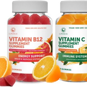 Vitamin B12 and Vitamin C Gummies Bundle - Non-GMO