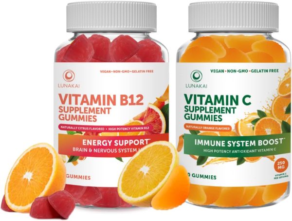 Vitamin B12 and Vitamin C Gummies Bundle - Non-GMO