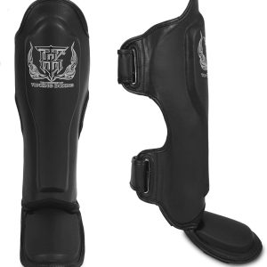 Top King New Pro Leather Shin Guards for Muay Thai
