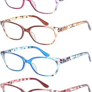 4 Pack Ladies Reading Glasses Spring Hinges Patter