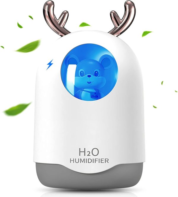 IQeer Portable Mini Humidifier,300ml Small Cool Mi